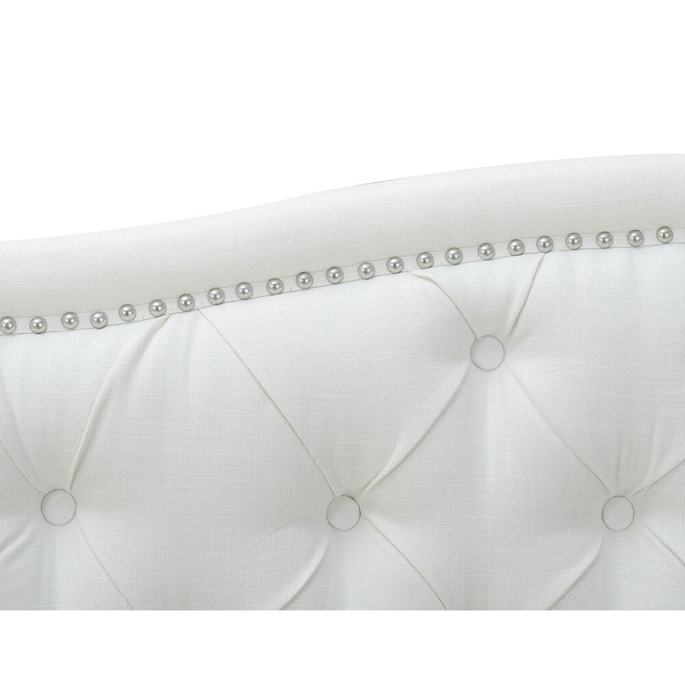 Gracewood Hollow Follett Tufted Wingback Upholstered Bed