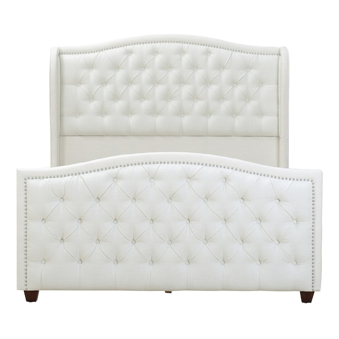 Gracewood Hollow Follett Tufted Wingback Upholstered Bed