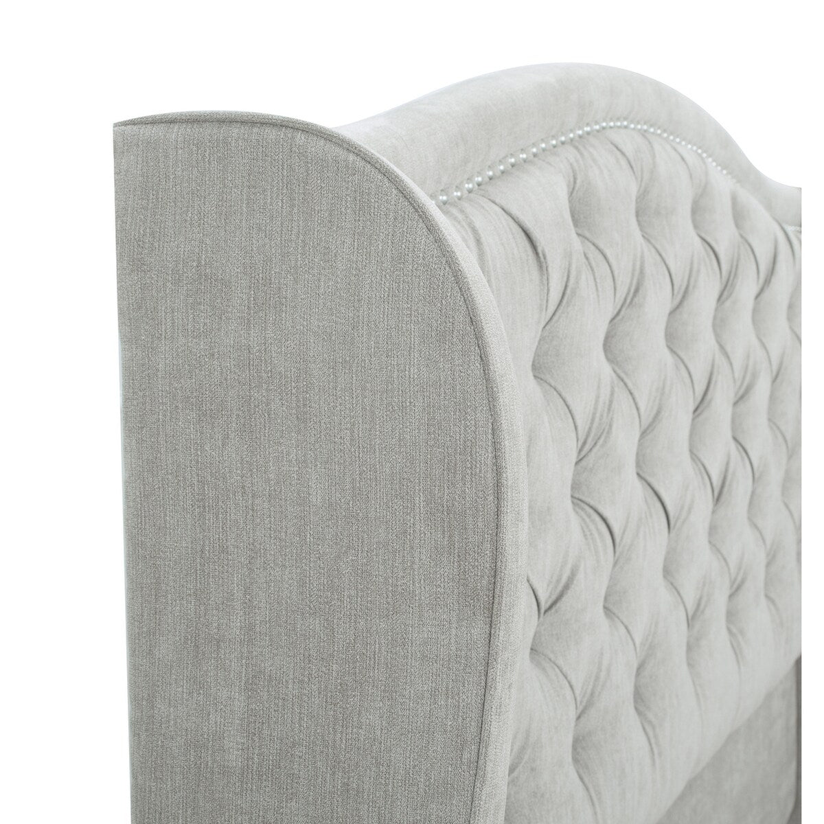 Gracewood Hollow Follett Tufted Wingback Upholstered Bed