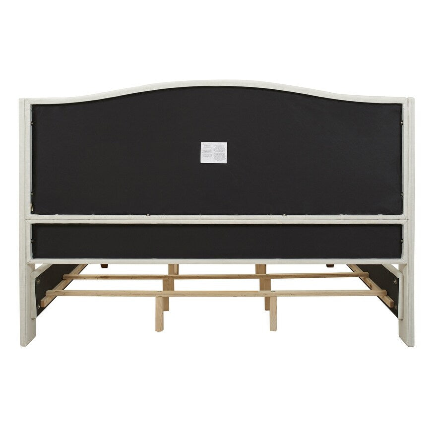 Gracewood Hollow Follett Tufted Wingback Upholstered Bed