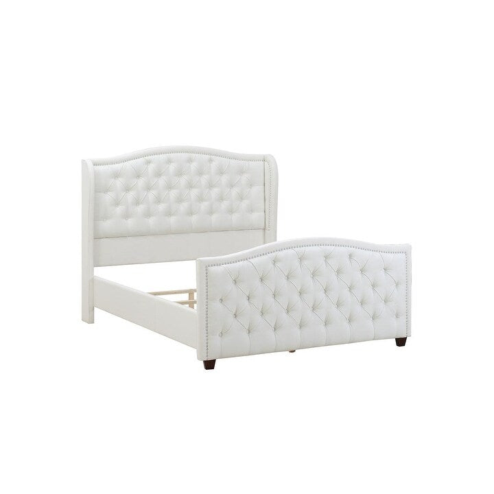 Gracewood Hollow Follett Tufted Wingback Upholstered Bed