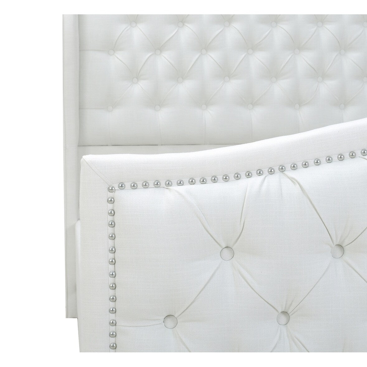 Gracewood Hollow Follett Tufted Wingback Upholstered Bed