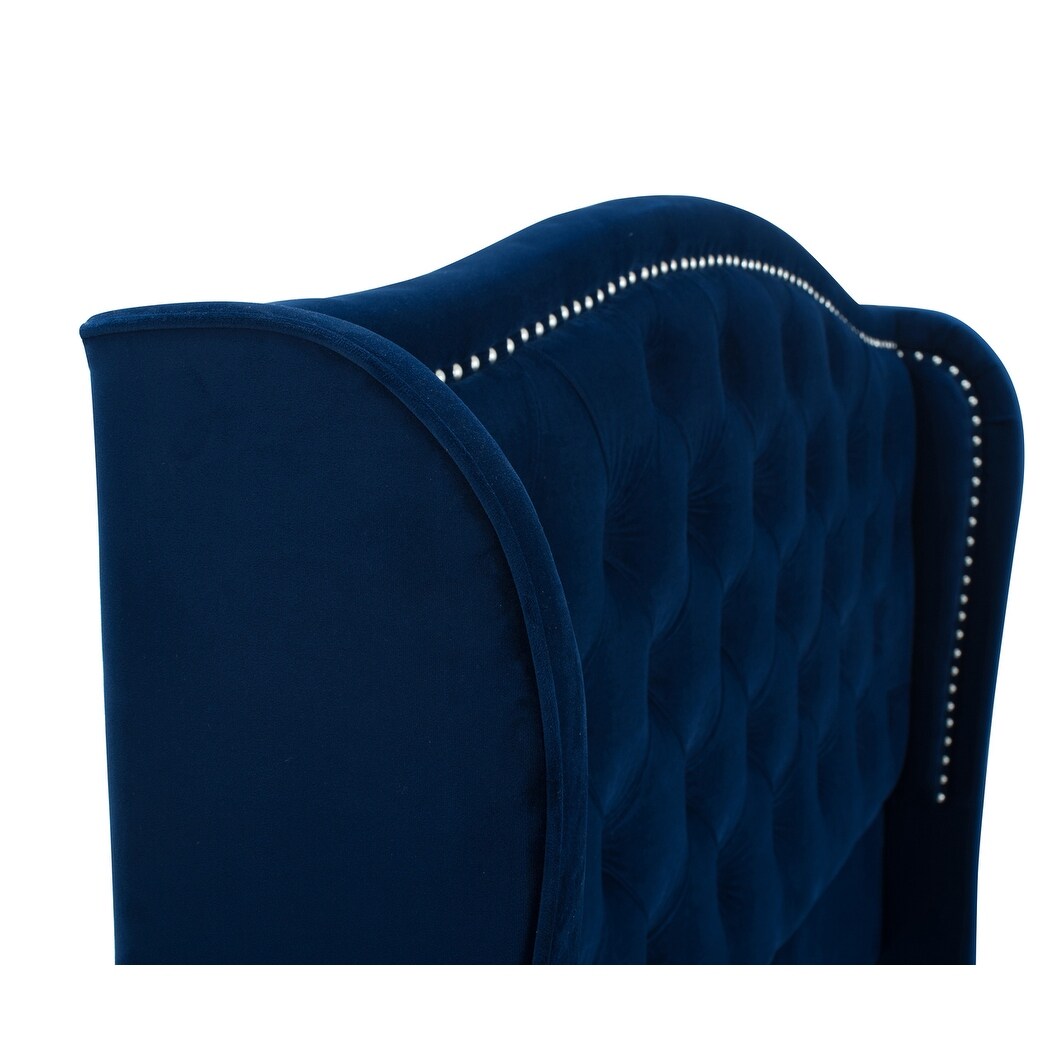 Gracewood Hollow Follett Tufted Wingback Upholstered Bed