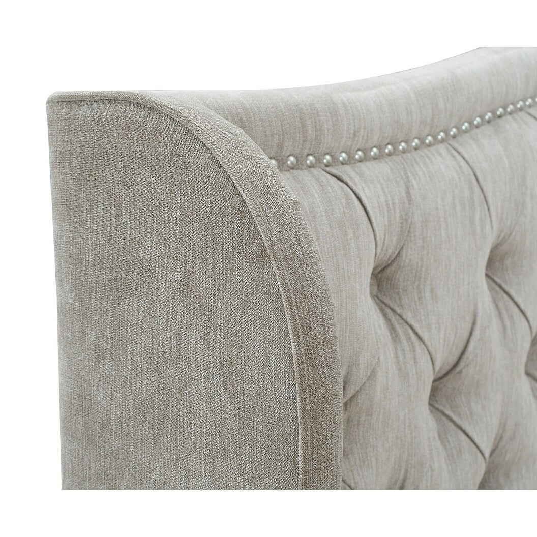 Gracewood Hollow Follett Tufted Wingback Upholstered Bed