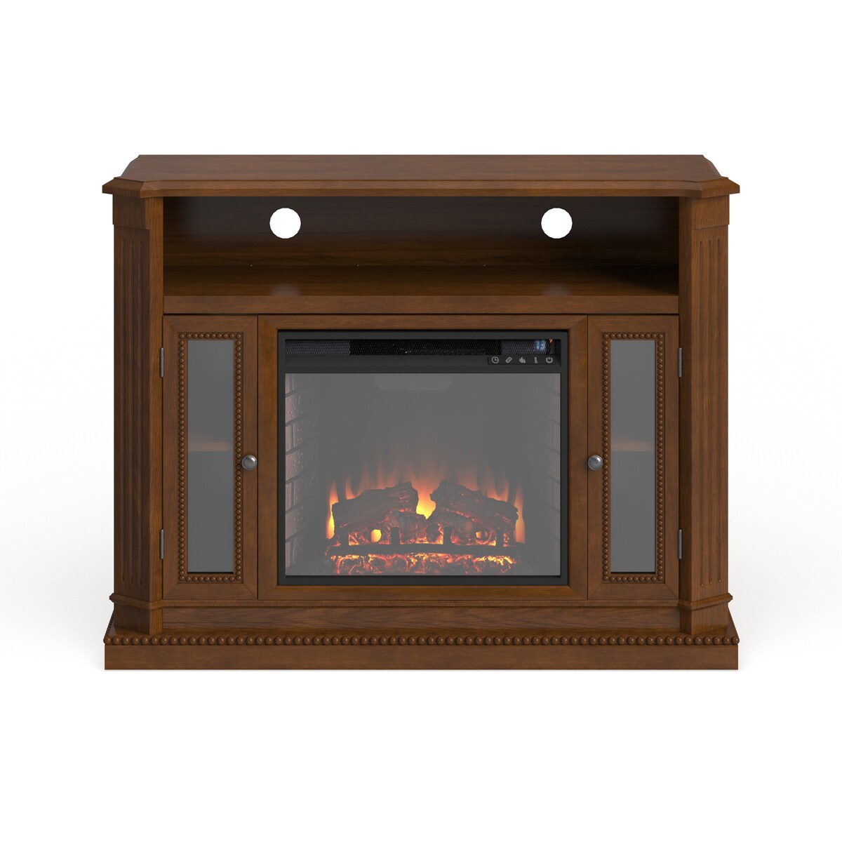 Gracewood Hollow Jack Brown Electric Fireplace Media Stand