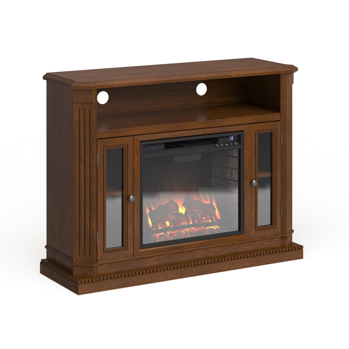 Gracewood Hollow Jack Brown Electric Fireplace Media Stand