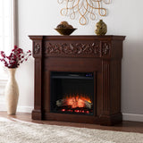 SEI Furniture Ortiz Espresso Electric Fireplace - N/A
