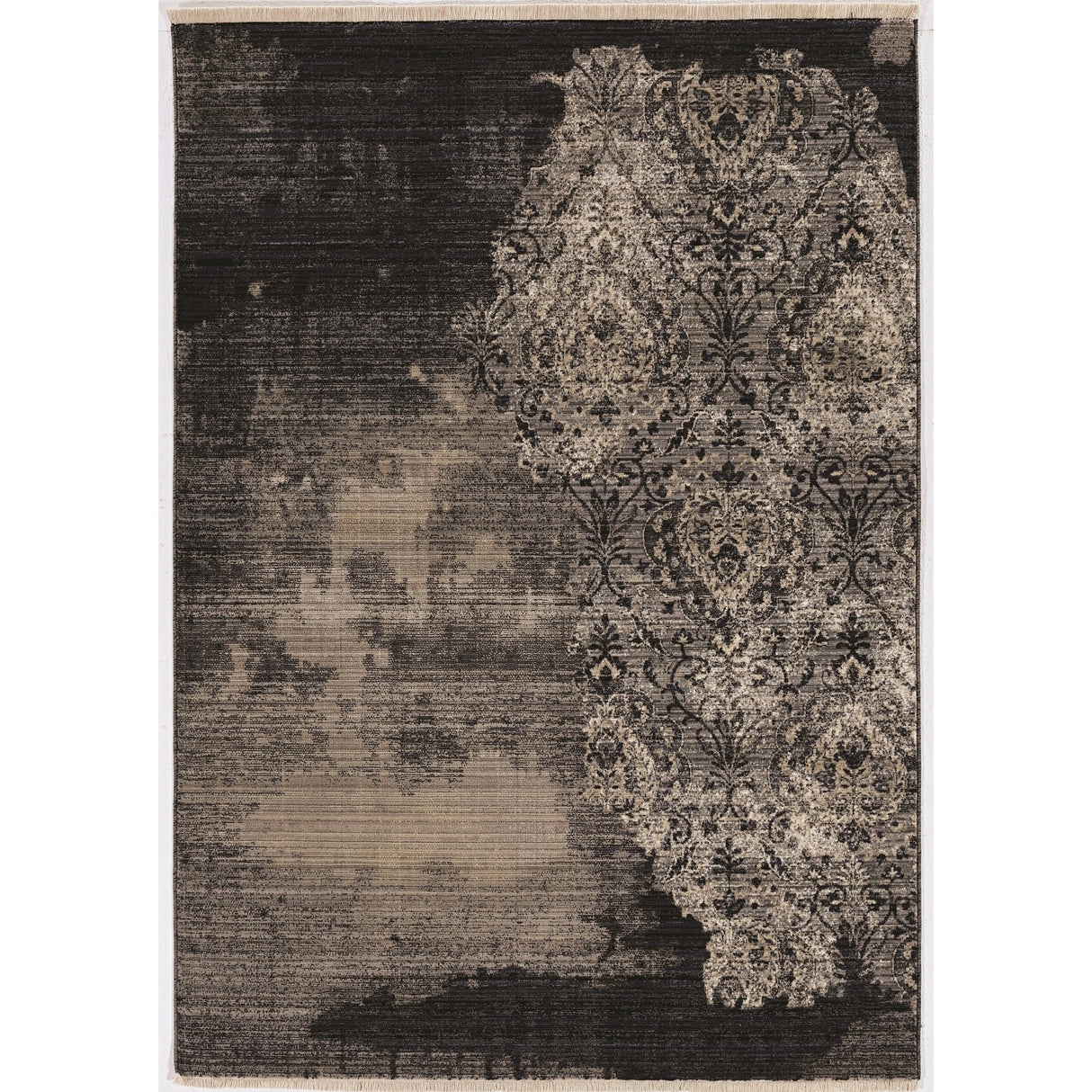 Gracewood Hollow Renza Distressed Damask Rug