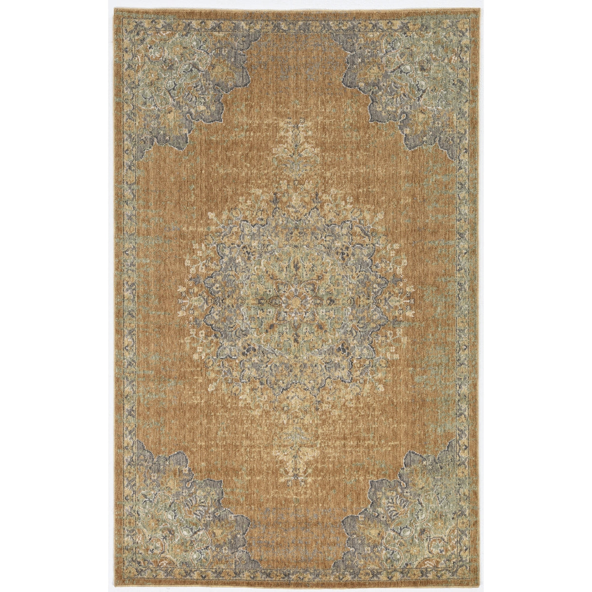 Gracewood Hollow Wool Vintage Medallian Oriental Area Rug