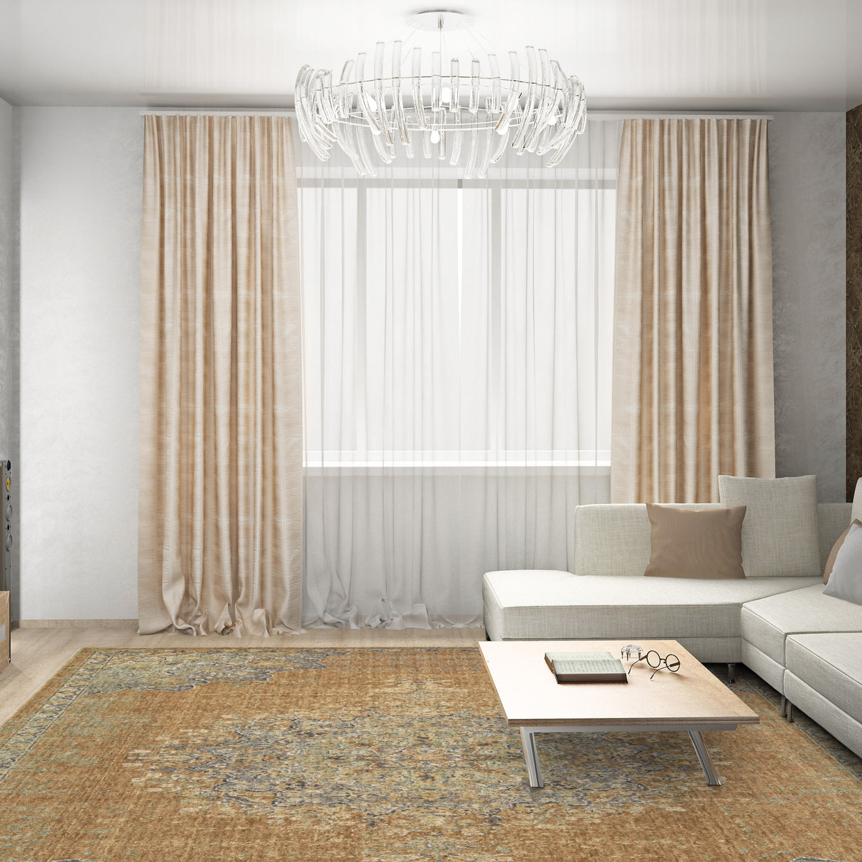 Gracewood Hollow Wool Vintage Medallian Oriental Area Rug