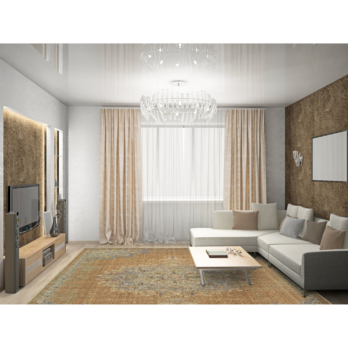 Gracewood Hollow Wool Vintage Medallian Oriental Area Rug