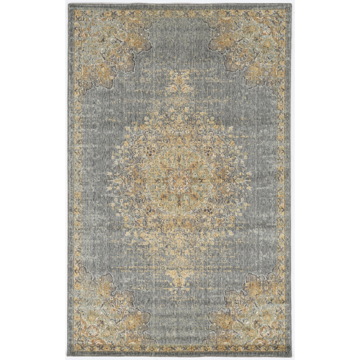 Gracewood Hollow Wool Vintage Medallian Oriental Area Rug