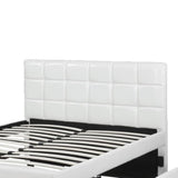 Gracious Wooden Full Bed with Trundle and SQU Tufted HB, White