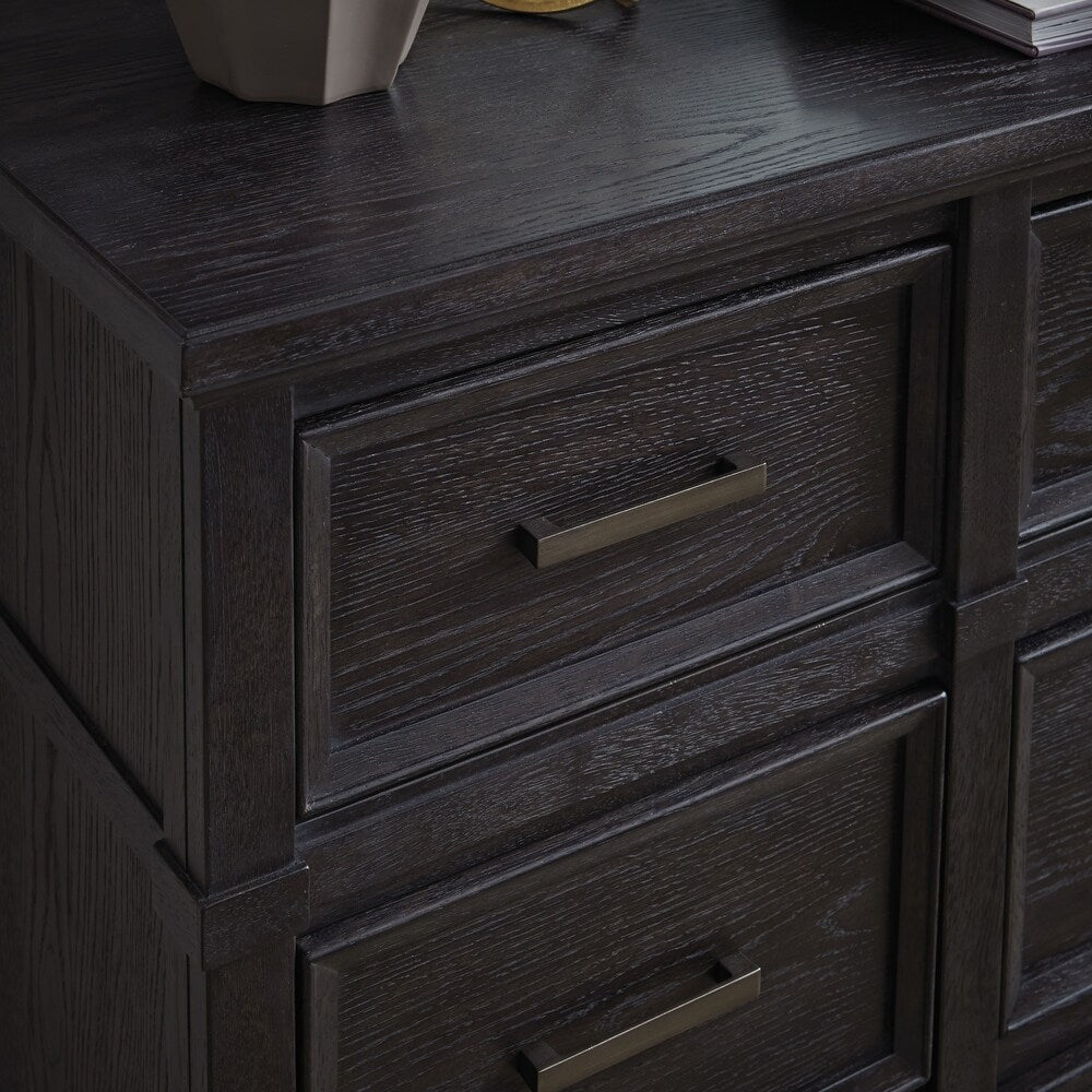 Grafton Avenue Transitional 9 Drawer Dresser in Midnight Mink