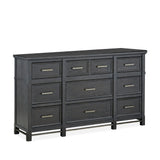 Grafton Avenue Transitional 9 Drawer Dresser in Midnight Mink