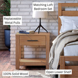 Grain Wood Furniture Loft Solid Wood 1-drawer Nightstand