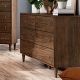 Grain Wood Furniture Mid Century 6-Drawer Dresser