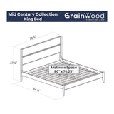 Grain Wood Furniture Mid Century Panel Bed