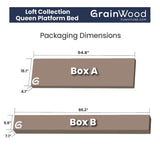 Grain Wood Furniture Solid Wood Loft Platform Bed