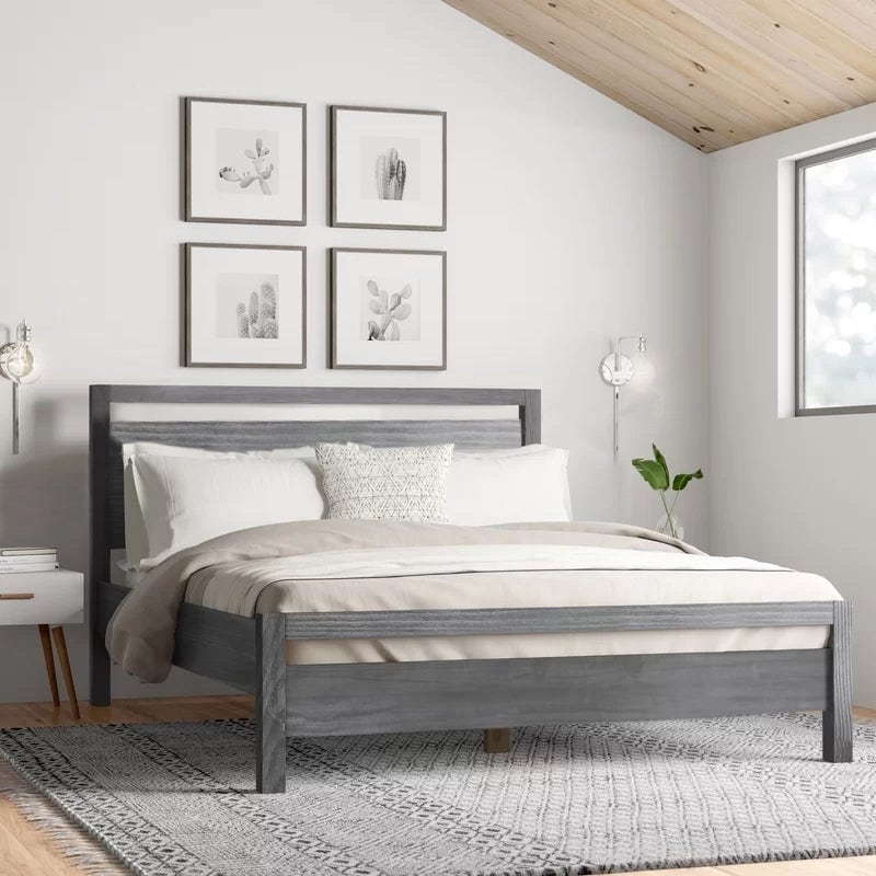 Grain Wood Furniture Solid Wood Loft Platform Bed