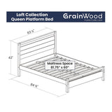 Grain Wood Furniture Solid Wood Loft Platform Bed