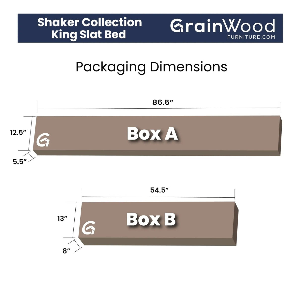 Grain Wood Furniture Solid Wood Shaker Slat Platform Bed