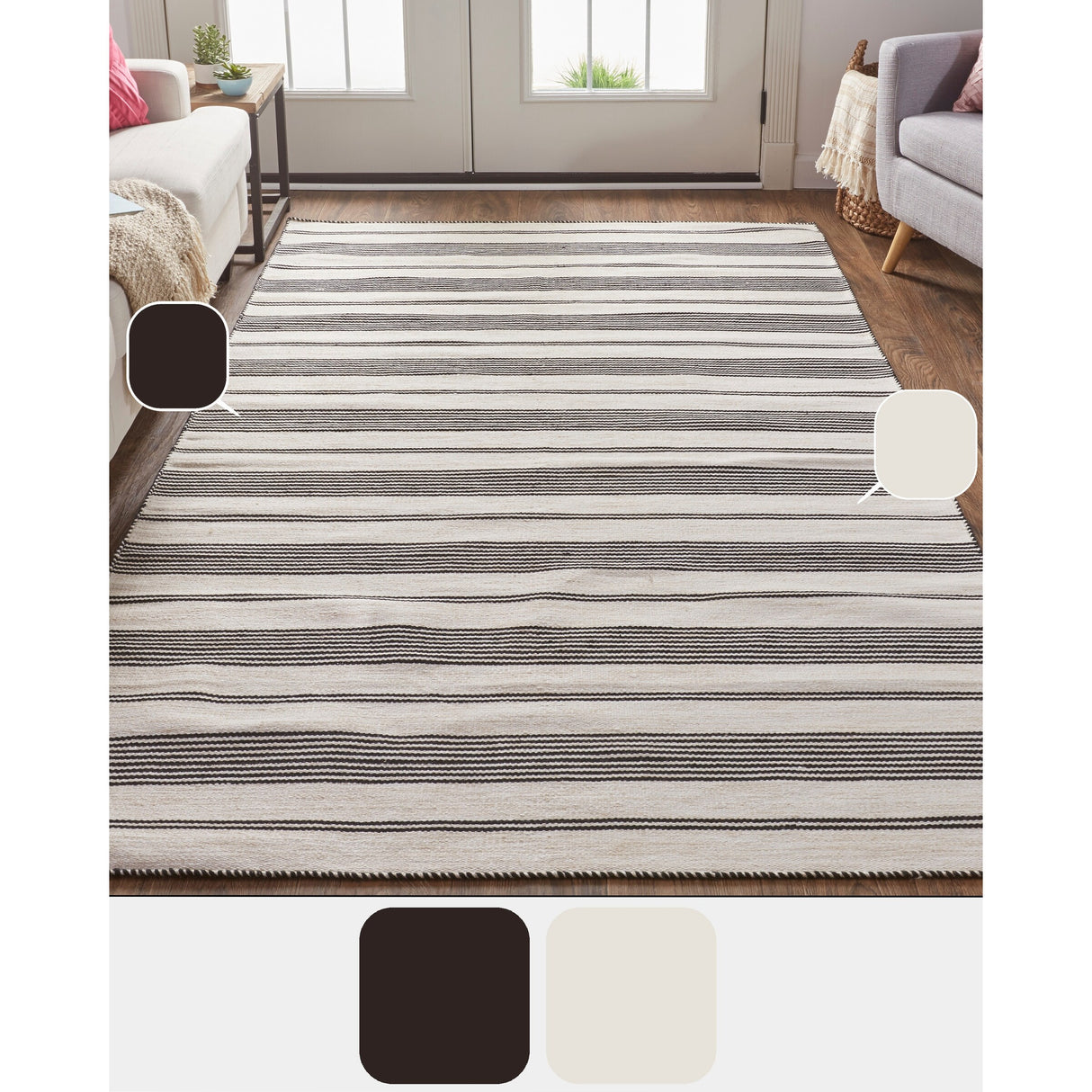 Granberg Eco-Friendly PET Rug, Outdoor, Black/White, Area Rug