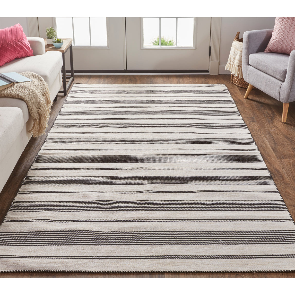 Granberg Eco-Friendly PET Rug, Outdoor, Black/White, Area Rug