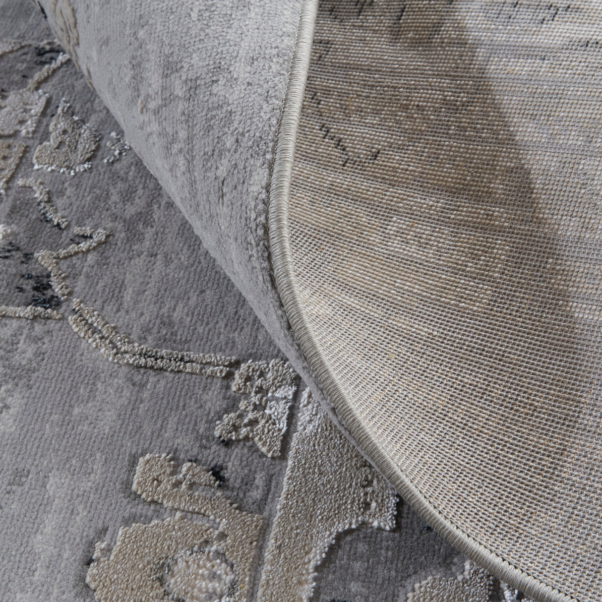 Adana Transitional Metallic Rug, Silver Gray/Ivory, Area Rug