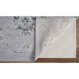 Adana Transitional Metallic Rug, Silver Gray/Ivory, Area Rug