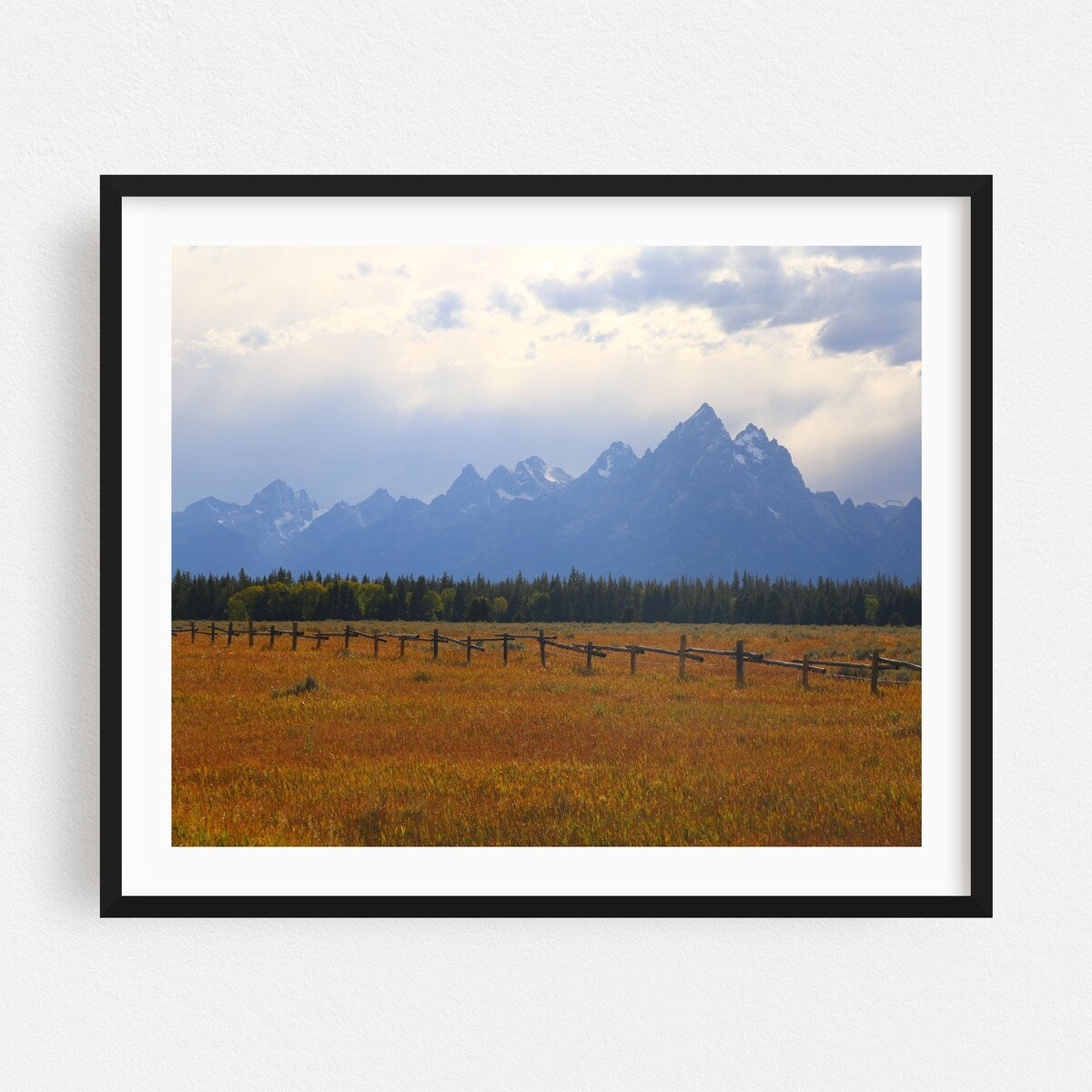 Grand Teton Wyoming Digital Grassland Landscape Snow Art Print/Poster