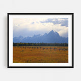 Grand Teton Wyoming Digital Grassland Landscape Snow Art Print/Poster