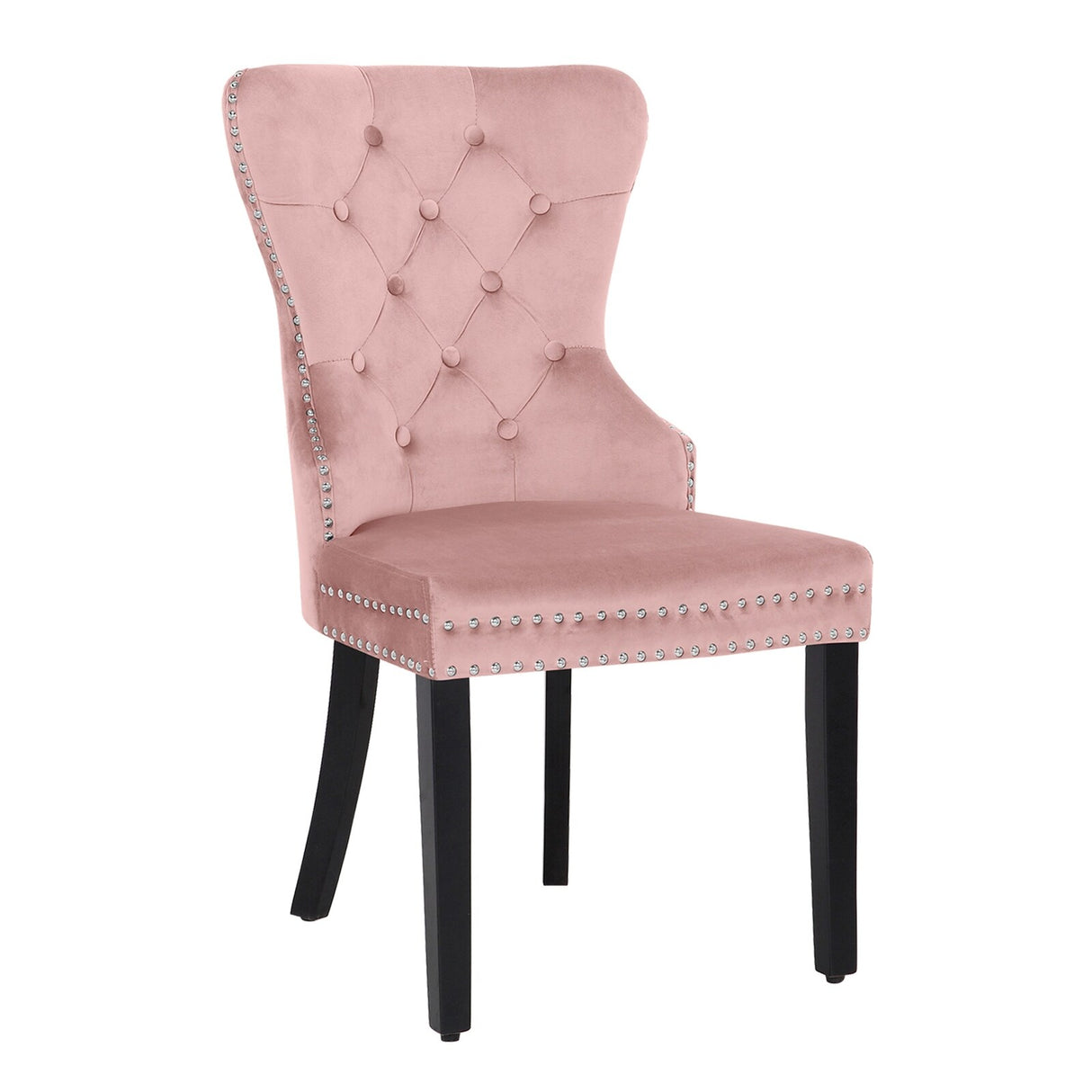Grandview Tufted Wingback Dining Chair (Set of 4) with Nailhead and Ring Pulls
