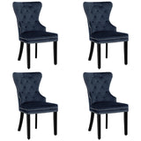 Grandview Tufted Wingback Dining Chair (Set of 4) with Nailhead and Ring Pulls