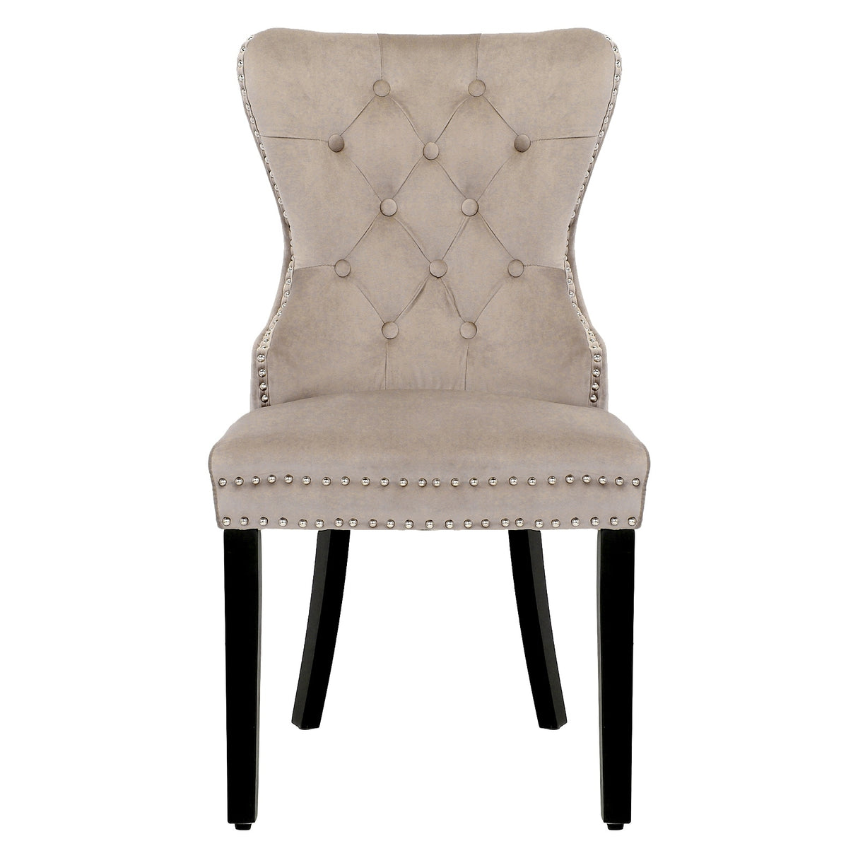 Grandview Tufted Wingback Dining Chair (Set of 4) with Nailhead and Ring Pulls