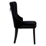 Grandview Tufted Wingback Dining Chair (Set of 4) with Nailhead and Ring Pulls