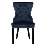 Grandview Tufted Wingback Dining Chair (Set of 4) with Nailhead and Ring Pulls