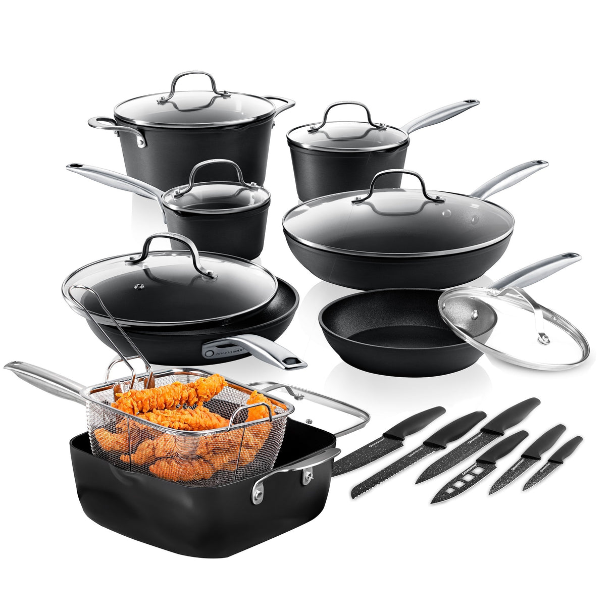 Granitestone Armor Max 20 Piece Hard Anodized Nonstick Cookware Set