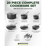 Granitestone Armor Max 20 Piece Hard Anodized Nonstick Cookware Set