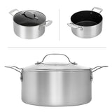 Granitestone Silver 5 QT Nonstick Stock Pot with Glass Lid