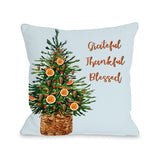 Grateful Thankful Blessed Tree - Throw Pillow