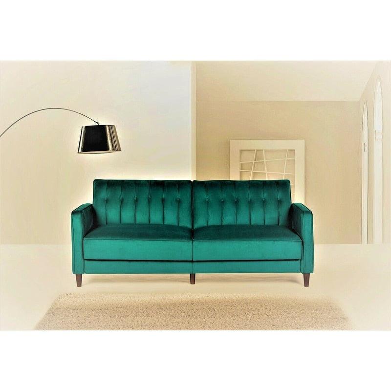 81’ Velvet Sleeper Sofa- Emerald Green