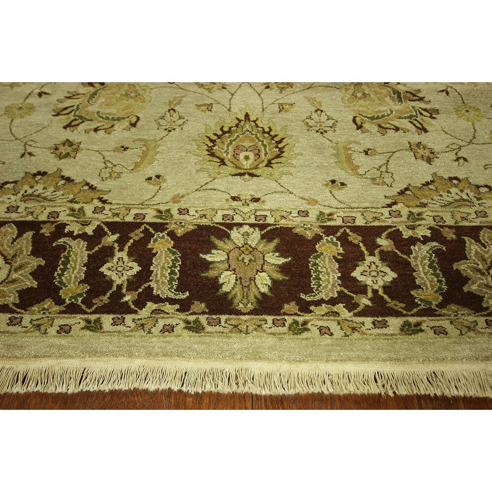 T579 Grey Double Knotted Chobi Oushak Handmade Wool Oriental Area Rug - 8' x 10'