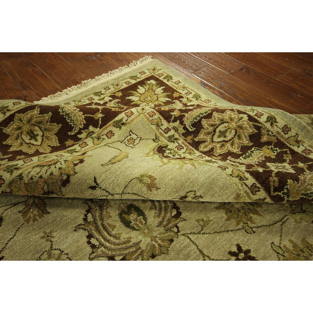 T579 Grey Double Knotted Chobi Oushak Handmade Wool Oriental Area Rug - 8' x 10'