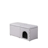Gray Brown Lattice Storage Bench with Pet Bed