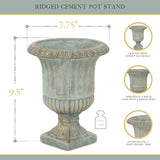Gray Cement Pot Stand with Square Base