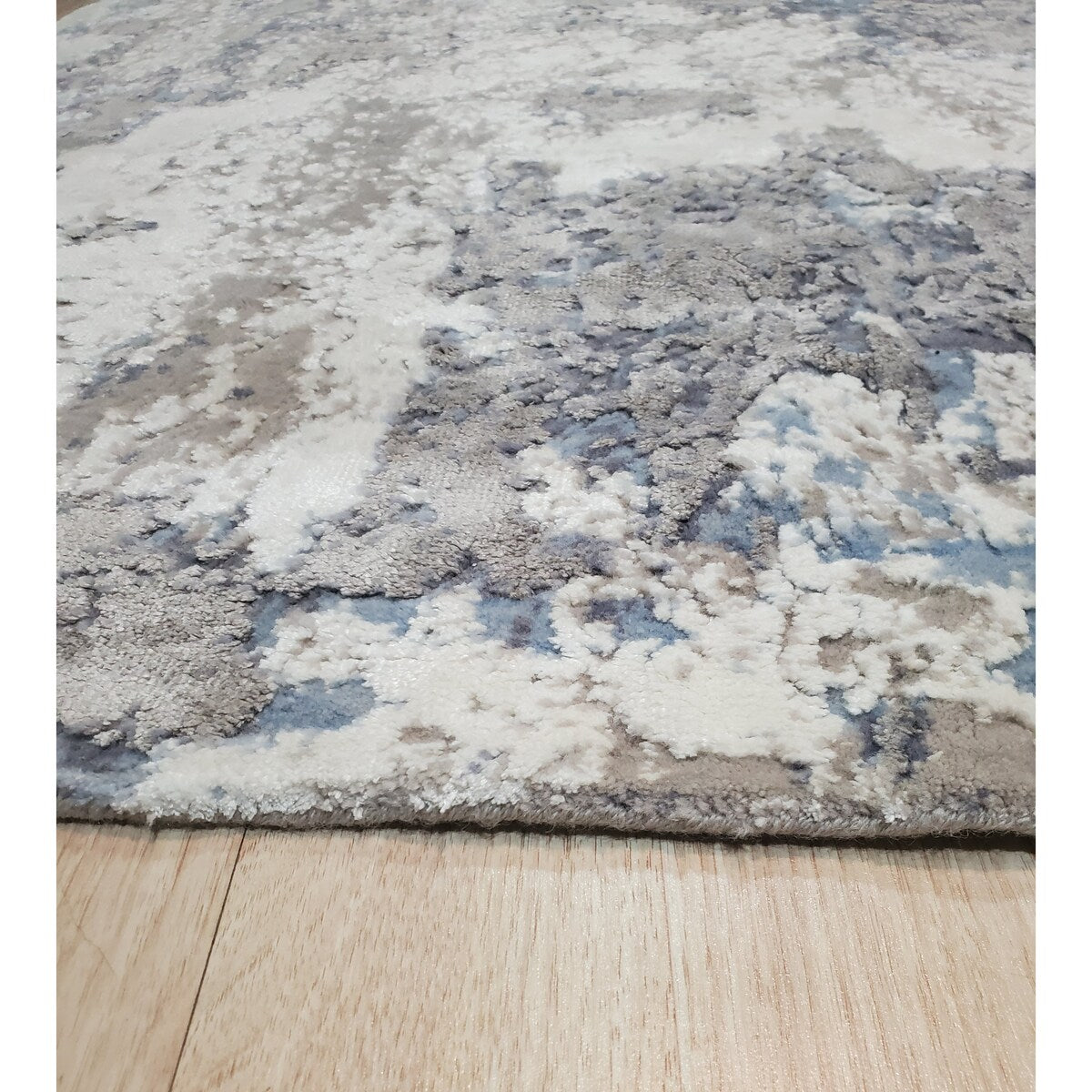 Gray Contemporary Abstract Hand Crafted Area Rug - 5'3 x 7'6