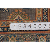 Gray Geometric Kazak Foyer Rug Handmade Wool Carpet - 2'8"x 4'0"
