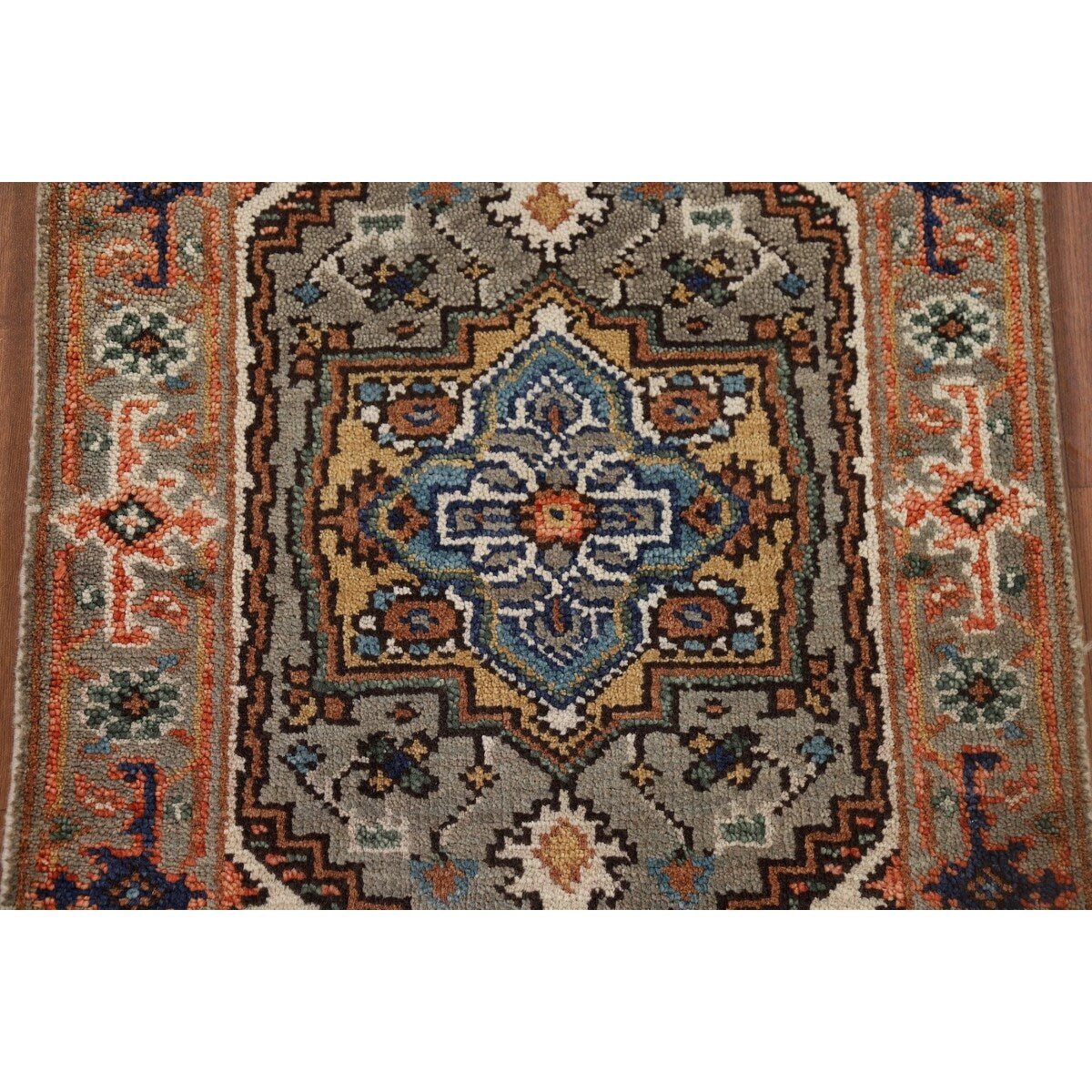 Gray Heriz Serapi Accent Rug Handmade Wool Carpet - 2'0" x 3'0"