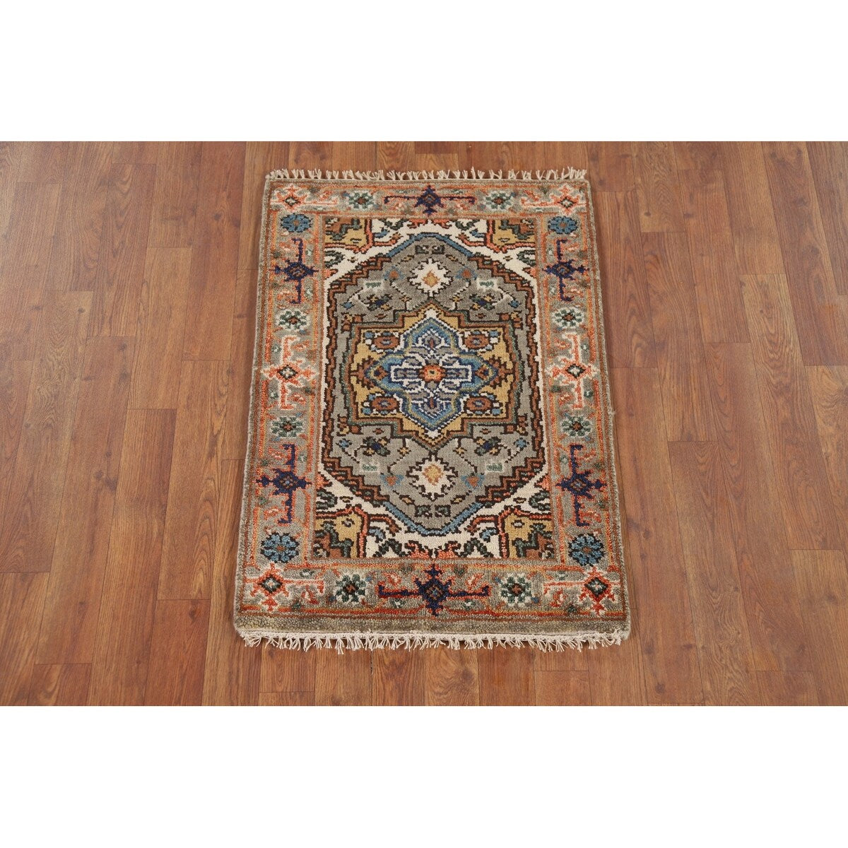 Gray Heriz Serapi Accent Rug Handmade Wool Carpet - 2'0" x 3'0"